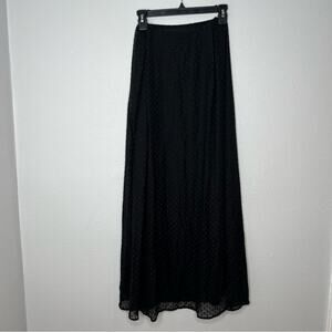 New Daniel Rainn Black Swiss Dot Maxi Skirt Women's size S